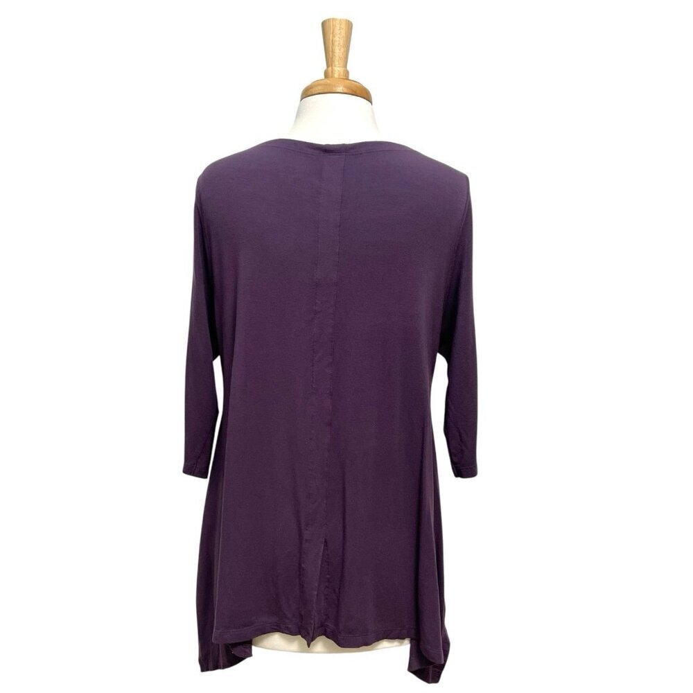 Soft Surroundings Shark Bite Hem Asymmetrical Tunic Top Soft Purple XL Petite - Picture 6 of 9